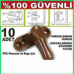 10 Adet Kahverengi Pvc Kapı Pencere Pimapen Kilidi Çocuk Güvenlik Kiliti,hırsız Kaçıran Mandal Kilit