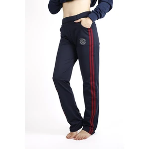 Azıcık Akıllı Kadın Lacivert Kırmızı Şeritli Basic Esnek Rahat Kalıp Cepli Ince Eşofman Altı 21KESAAKT1