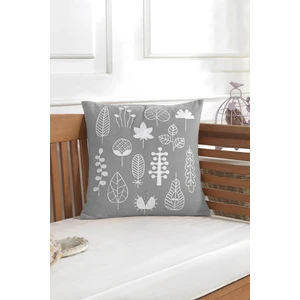 Ödel Home Buldan Kumaşı Yaprak Nakışlı Dekoratif Kırlent