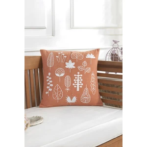 Ödel Home Buldan Kumaşı Yaprak Nakışlı Dekoratif Kırlent