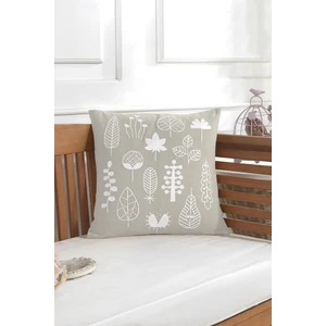 Ödel Home Buldan Kumaşı Yaprak Nakışlı Dekoratif Kırlent