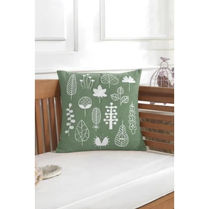 Ödel Home Buldan Kumaşı Yaprak Nakışlı Dekoratif Kırlent