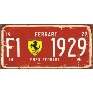 Hayat Poster F1 Ferrari (10 cm x 20 Cm) Mini Retro Ahşap Poster