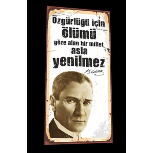 Hayat Poster Mustafa Kemal Atatürk Sözleri Mini Retro Ahşap Poster-4