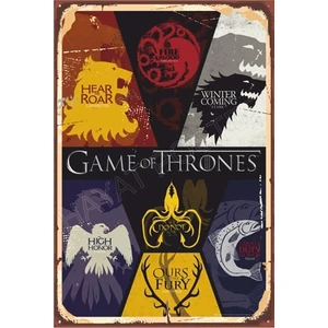 Hayat Poster Game Of Thrones Retro Ahşap Poster