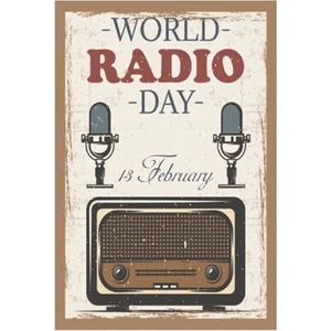 Hayat Poster Dünya Radyo Günü Retro Vintage Ahşap Poster