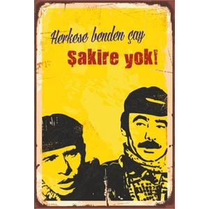 Hayat Poster Herkese Benden Çay Şakire Yok Yeşilçam Retro Vintage Ahşap Poster
