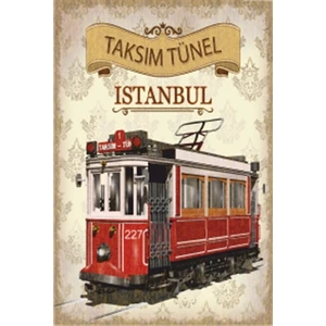Hayat Poster Taksim Tünel Istanbul Tramvay Retro Ahşap Poster