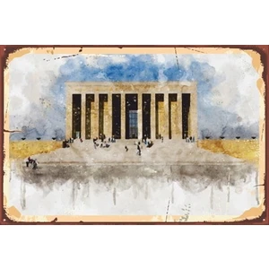 Hayat Poster Mustafa Kemal Atatürk Anıtkabir Ankara Yağlıboya Retro Ahşap Poster 771