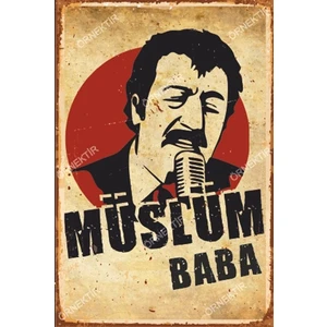 Hayat Poster Müslüm Gürses Müslüm Baba Retro Ahşap Poster
