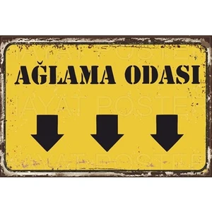Hayat Poster Ağlama Odası Yön Tabelası Retro Vintage Ahşap Poster