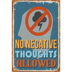 Hayat Poster Olumsuz Düşünceler Yasak Retro Vintage Ahşap Poster