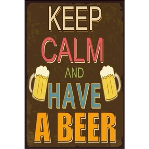 Hayat Poster Keep Calm And Have A Beer Retro Vintage Ahşap Poster