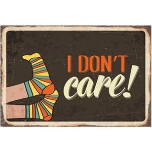 Hayat Poster I Dont Care Umrumda Değil Retro Vintage Ahşap Poster