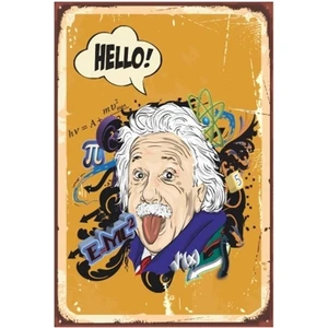 Hayat Poster Einstein  Retro Vintage Ahşap Poster