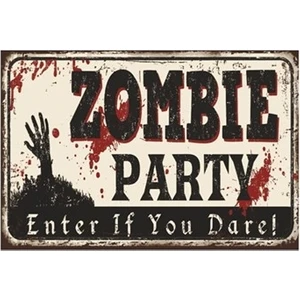 Hayat Poster Zombi Partisi Retro Vintage Ahşap Poster