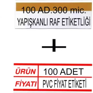 Pvc Arkası Yapışkanlı Raf Önü Etiketliği + Silinebilir Etiket