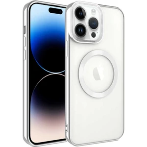 Apple iPhone 14 Pro Kılıf Magsafe Köşeleri Renkli Lüx Şeffaf Kamera Korumalı Silikon Kapak