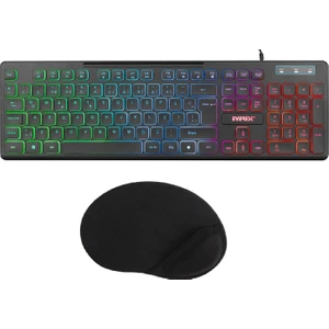 KB-120 Sleek Siyah USB Aydınlatmalı Q Gaming Oyuncu Klavyesi + Mouse Pad Set…