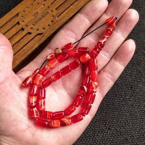 Vip Kehribar Imzalı 7X11 mm Ateşi Kehribar Tesbih - Usta Işçilikli - Ahşap Kutulu - Hediye Tespih