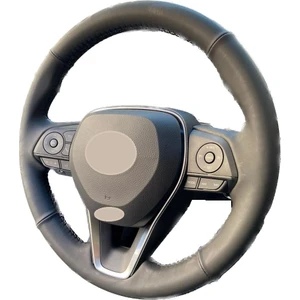 İskender Oto Aksesuar Toyota Corolla (2019-2022) Krom Kapaklı Direksiyon Tam Uyumlu Soft Siyah Deri Direksiyon Kılıfı