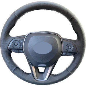 İskender Oto Aksesuar Toyota Corolla (2019-2022) Krom Kapaklı Direksiyon Tam Uyumlu Klasik Siyah Deri Direksiyon Kılıfı