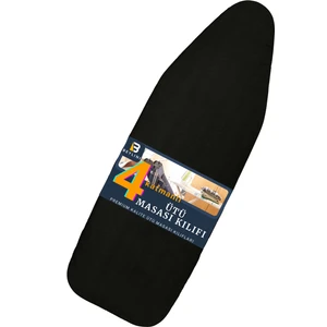 Ütü Masası Kılıfı Örtüsü Bezi, Keçeli,Süngerli,Lastikli Yanmaz Ayarlanabilir 50x150 cm Siyah