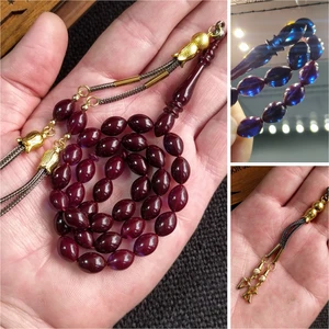 Vip Kehribar 7X11 mm  Ateşi Kehribar Tesbih Kişiselleştirilebilir Isme Özel Kehribar Tespih Ahşap Kutulu