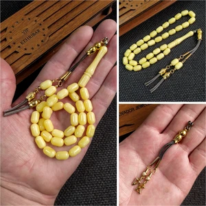 Vip Kehribar 7X11 mm  Ateşi Kehribar Tesbih Kişiselleştirilebilir Isme Özel Kehribar Tespih Ahşap Kutulu