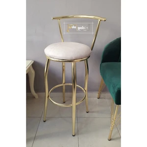 Sırtlı Dekoratif Bar Tabure Gold Aldagoldbar