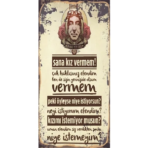 Hayat Poster Vecihi Yeşilçam (10 cm x 20 Cm) Mini Retro Ahşap Poster