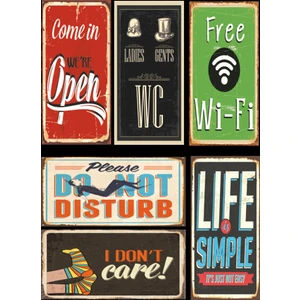 Hayat Poster 6lı Retro Ahşap Poster Seti-3