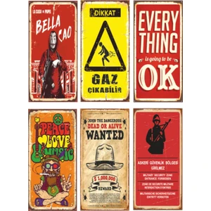 Hayat Poster Retro Ahşap Poster Seti-1