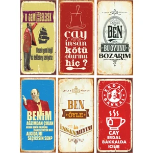 Hayat Poster Leyla ile Mecnun Retro Ahşap Poster Seti
