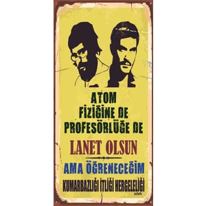 Hayat Poster Kadir Inanır Ceza Yeşilçam (10 cm x 20 Cm) Mini Retro Ahşap Poster