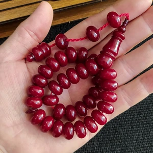 Vip Kehribar Ebu Sırr Imzalı Helezon Damarlı Sıkma Kehribar Tesbih 11X8 mm Teker Kesim Osmanlı Benzetme Tespih