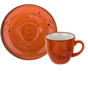 Tulu Porselen Tulu Luna 4 Parça Kahve Seti  Reactive 44 Turuncu