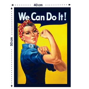 Pi Papers We Can Do It! Yapışkansız Statik Tutunan Inovatif Sihirli Akıllı Kağıt Poster (Kadın Gücü Hareketi)