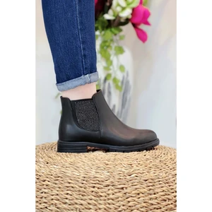 1407 Kauçuk Tabanlı Bayan Düz Tabanlı Bot - NKT01407-SIYAH-37