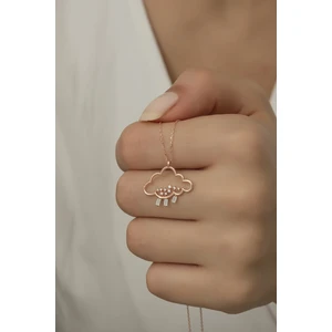 925 Ayar Gümüş Zirkon Taşlı Yağmur Bulutu Kolye