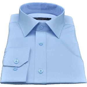 Mavi Armür Desenli Slim Fit Düz Renk Uzun Kol Erkek Gömlek - 257-4