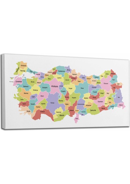 Türkiye Haritası Kanvas Tablo Eğitici ve Öretici Dekoratif Tablo Tablo 3123 modelleri