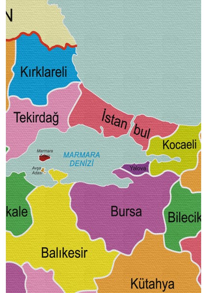 Türkiye Haritası Kanvas Tablo Sınır Komşulu Eğitici ve Öğretici Dekoratif Tablo 3085 fırsatları