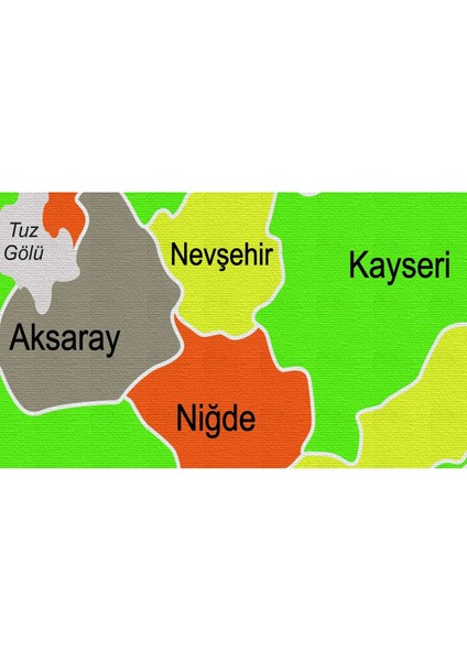 Türkiye Haritası Kanvas Tablo Sınır Komşulu Eğitici ve Öğretici Dekoratif Tablo 3083