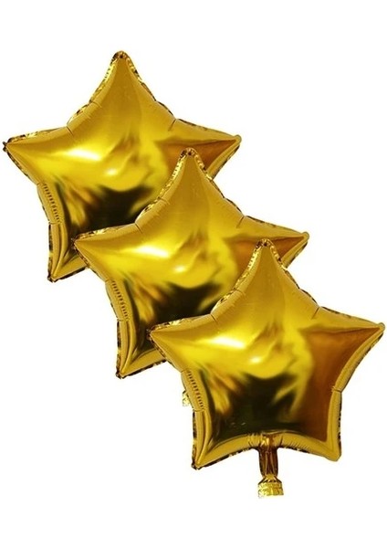 Gold Yıldız Folyo Balon Set 10 Adet 25 cm