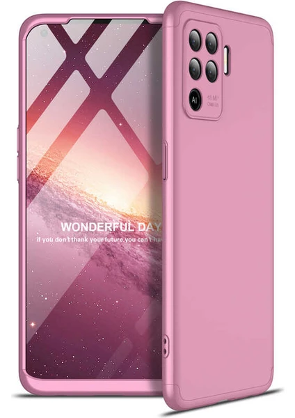 Oppo Reno 5 Lite Kılıf 360 Derece Tam Koruma Sert Mika Orijinal AYS GKK Darbe Emici Kapak