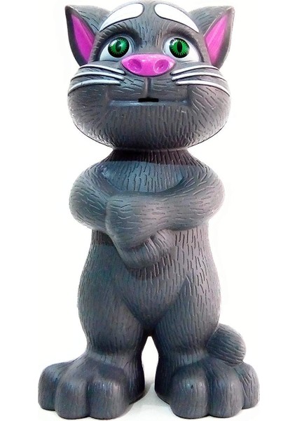 Gri Talking Tom Cat Konuşan Kedi Ses Taklit Eden Kedi