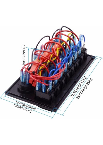 Switch Panel 8'li +Usb+Plastik Çakmaklık+ Çakmak+ Voltmetre