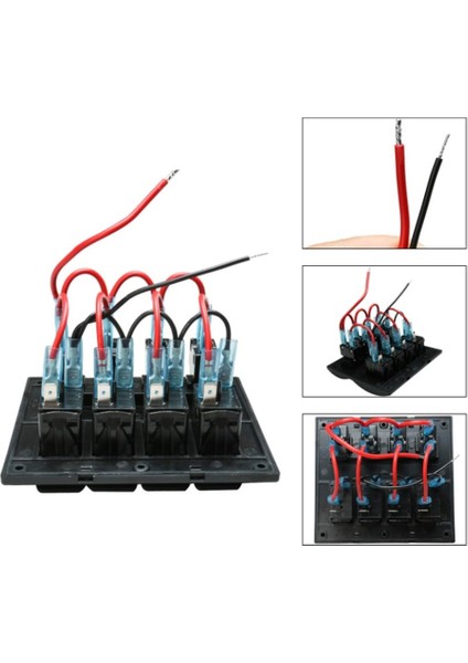 8'li Switch Panel,mavi Işıklı ve Otomatik Sigortalı