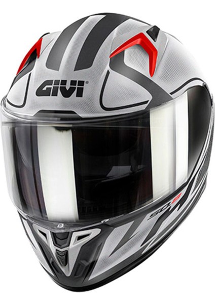Gıvı 50 8 Racer Mat Siyah-Tıtanıum-Gri Kask